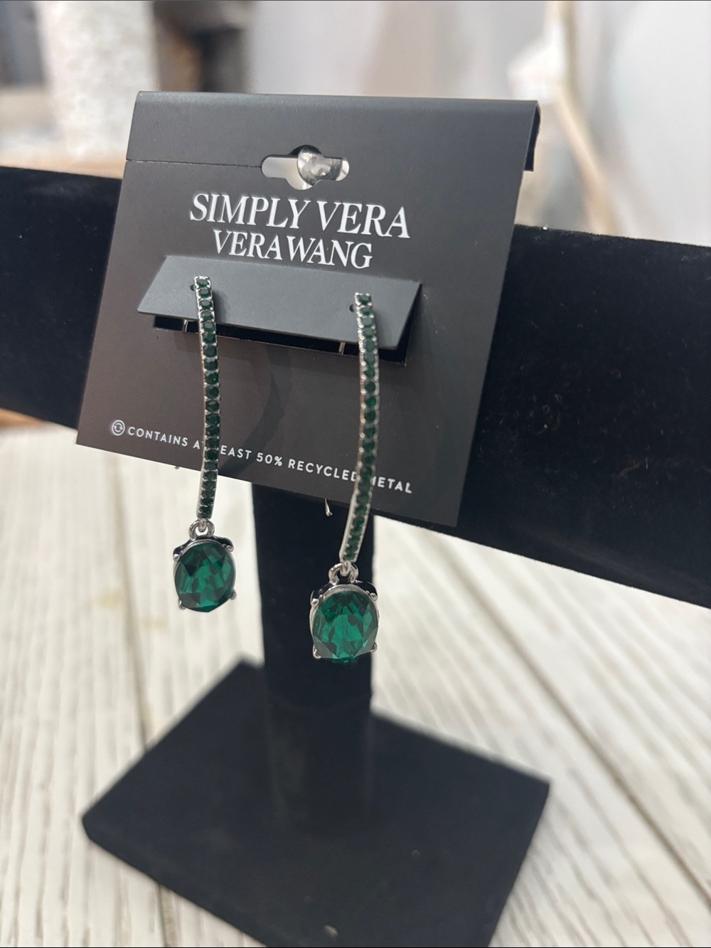 Simply Vera Vera Wang Green Crystal Hoop Drop Earrings